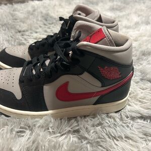 Jordan women’s Black, Red, and Gray Sneakers